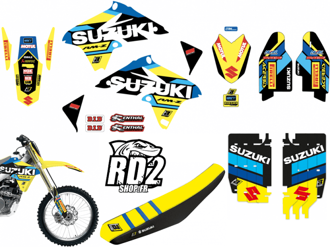 kit deco - housse selle - rmz 250 - suzuki - seat cover - graphics - rd2shop