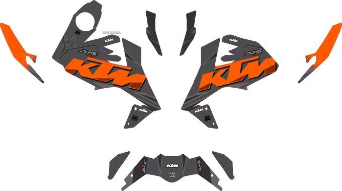 kit deco -graphics - stickers - ktm duke - duke 125 - duke 390 - rd2