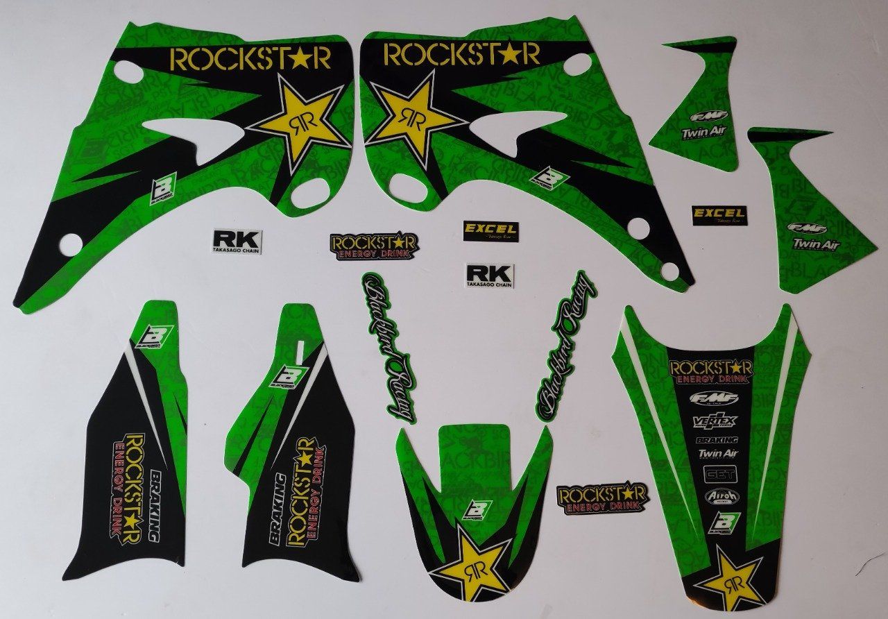 Kit déco ROCKSTAR KAWASAKI  KX 125 / 250 ( 2003 à 2008 ) - 
