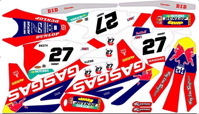 Kit Déco - perso - graphics - GASGAS - MC -  MC-F - ec - ecf  - 2021 - 2022 - 2023 - 2024 - barcia -