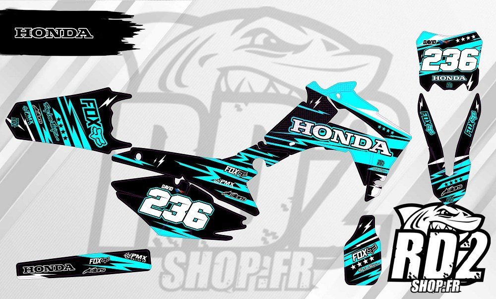 Kit déco Semi-perso  Honda CRF CR  CRFX 125 / 250 / 450 - 2005 > 2024