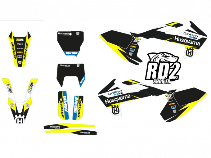 kit deco - rd2 - husqvarna - hva - fc - tc - te  - fe - 2018 - 2017 - 2016 - gopro