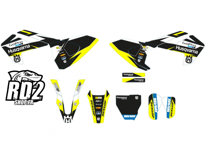 kit deco - rd2 - husqvarna - hva -tc 85 - tc85  - 2018- 2019 - 2020 - 2021 - 2022 - gopro.