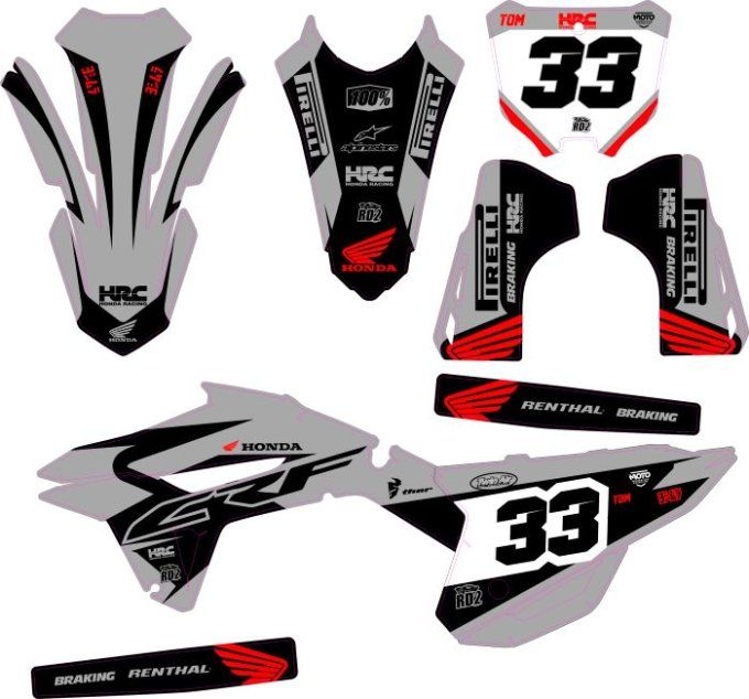 kit deco crf 2021 - kit deco crf 2022 - kit deco crf 2023 - kti deco crf 2024 - gris