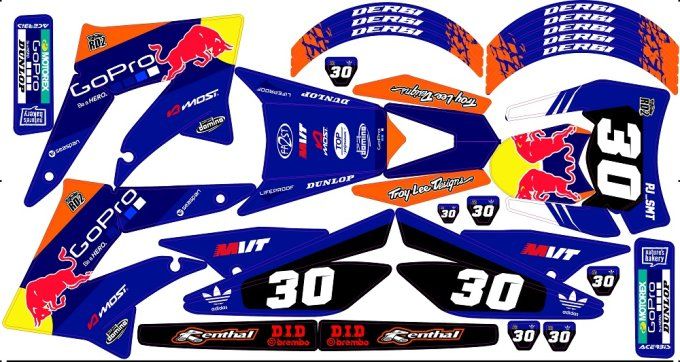 kit deco gopro derbi - kit deco gopro rieju mrt - kit deco redbull mrt rieju - 