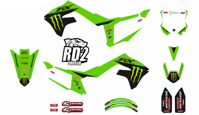 KIT DECO MONSTER Kawasaki KXF 450 -  2019 - 2020 - 2021 - 2022 - 2023