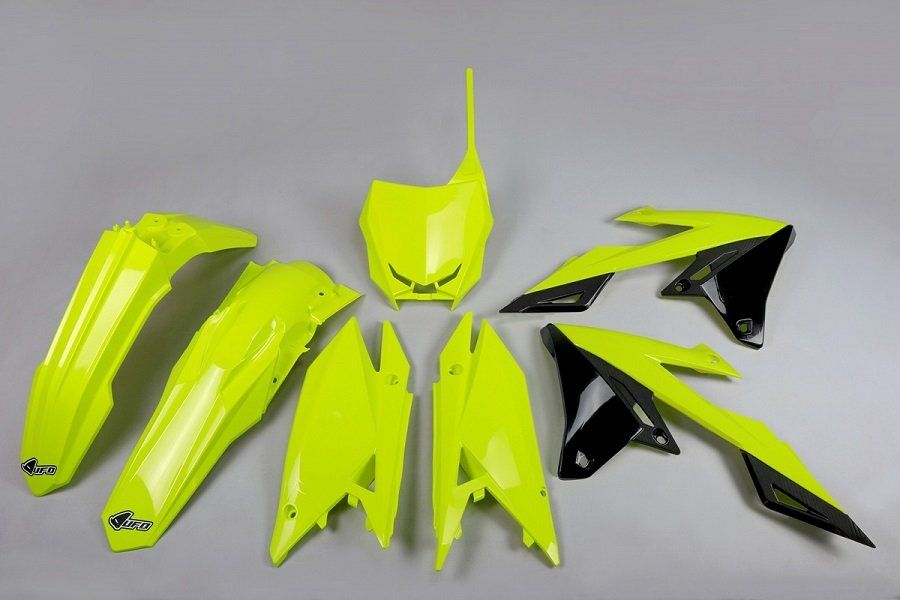Kit plastiques UFO Jaune Fluo RMZ 250 - 2019>2025 / 450 2018>2025 - 