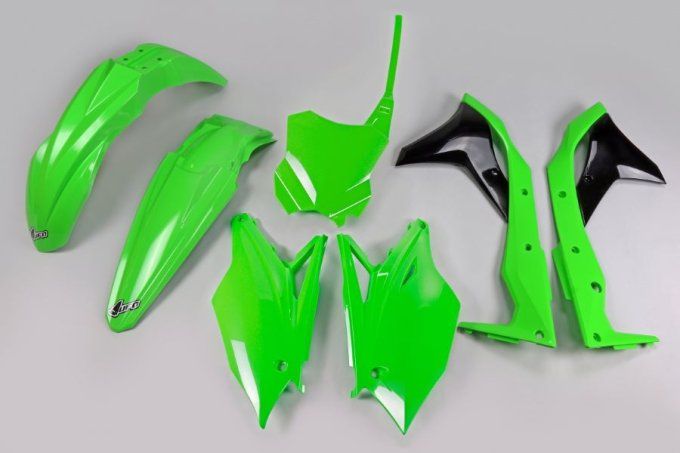 kit plastique kawasaki , kit plastique ufo vert , kit plastique 250 ,kit plastique kxf , kit plastiq