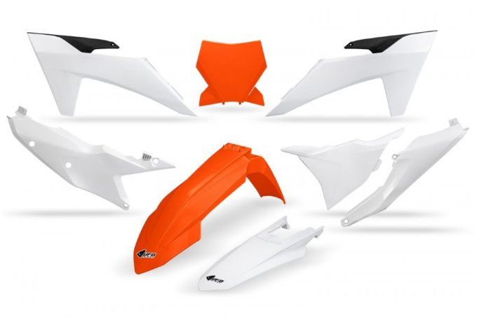 kit plastique ktm, kit plastique ufo orange & blanc , kit plastique sx , kit plastique sxf , kit pla