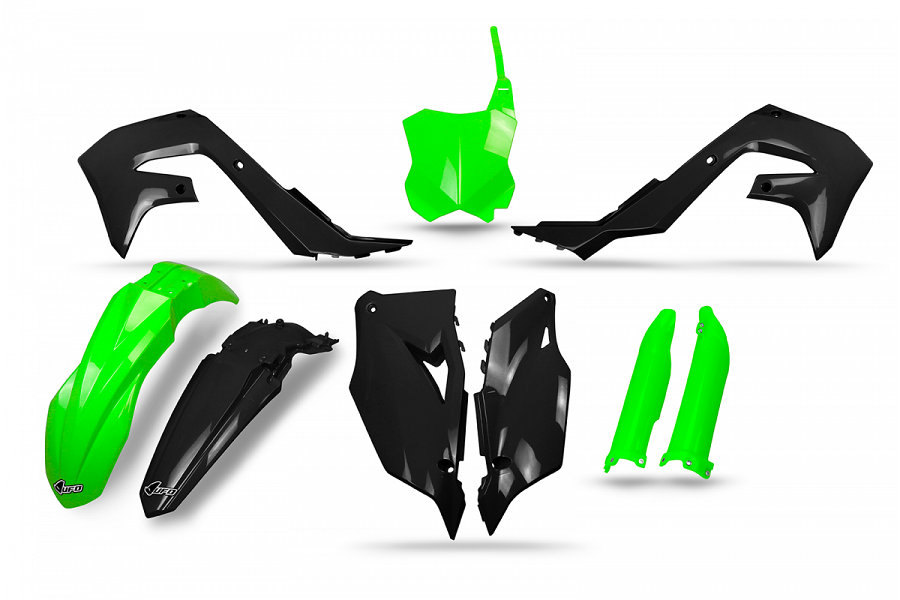 Kit plastiques UFO noir et vert fluo KXF 250 - 2021>2023 / 450 2019>2023