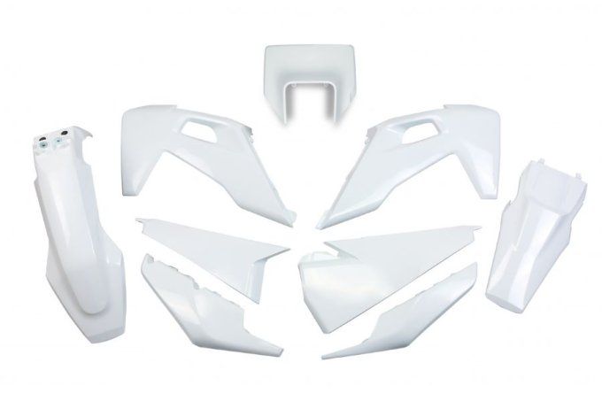 kit plastique ufo blanc, kit plastique husqvarna , kit plastique te ,kit plastique fe , kit plastiqu