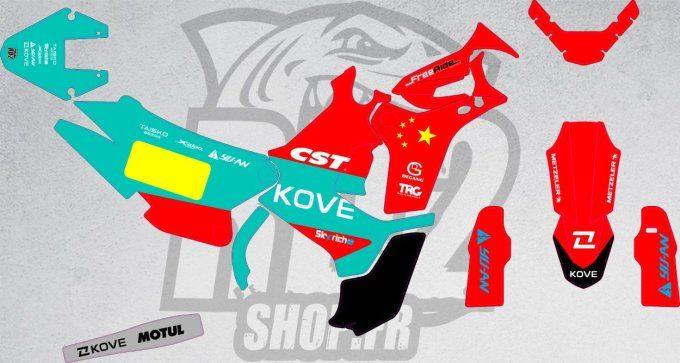 Kove - 450- Regular -Dakar - kit deco - autocollants - peros - factory - 800 -
