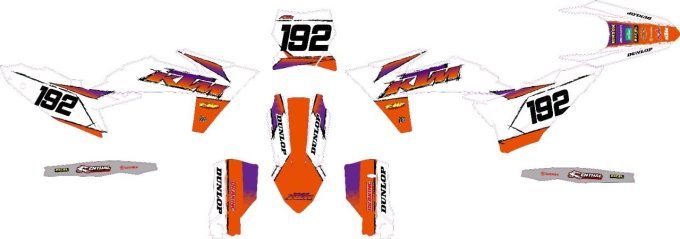 KTM EXC F - EXC 2023 - 2024 - Vintage 95 ktm - kit deco - graphics - sx - sxf -