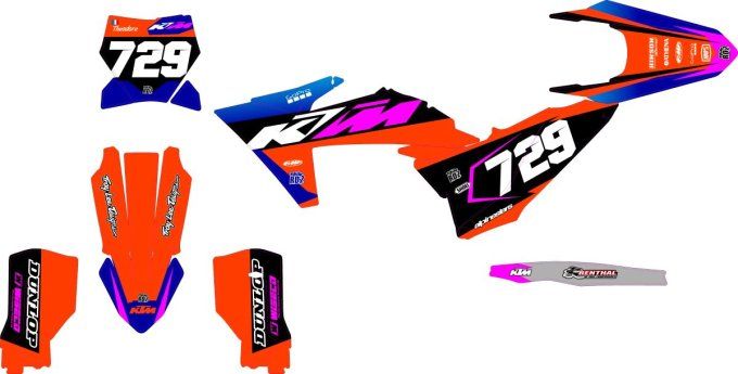 ktm - kit deco - bleu - orange - Sx-SxF 2023-2024 - Exc - rose - 2025 -