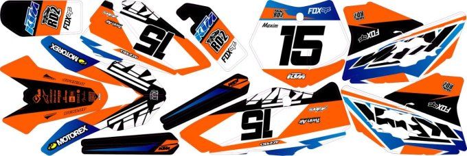 Ktm - kit deco - sx 65 - 2008 - 2009 - 2010 - 2011 - 2012 - stickers - perso -