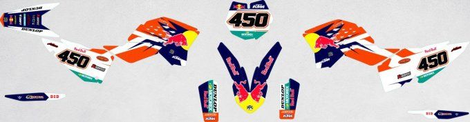 Ktm sx 2007 - 2008 - 2009 - 2010 - kit deoc - perso - redbull -