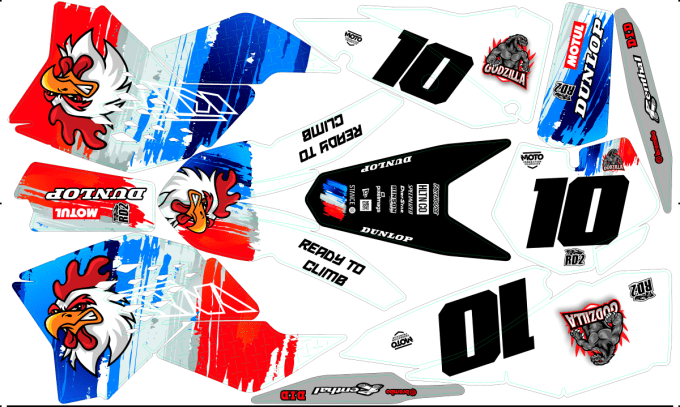 Ktm -sx -2007 - 2008 - 2009 - 2010 - sxf - kit deco  - team france -