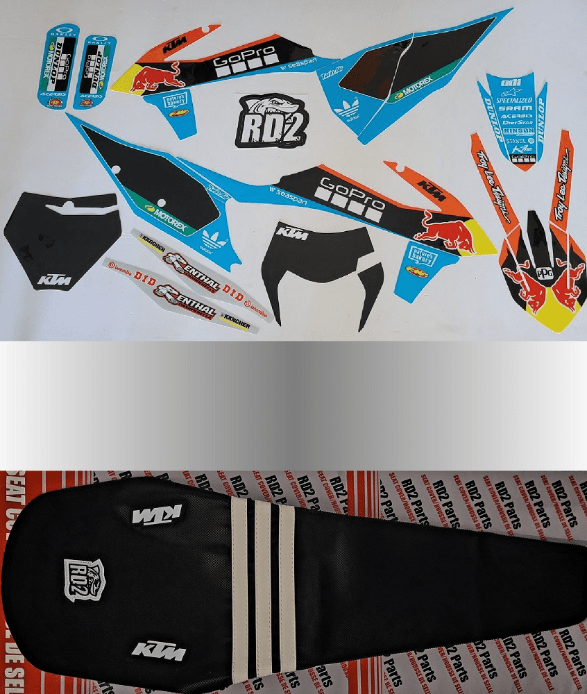 Kit déco + housse de selle KTM SX / SXF ( 2019 à 2022 ) EXC 2020 à 2023 - 