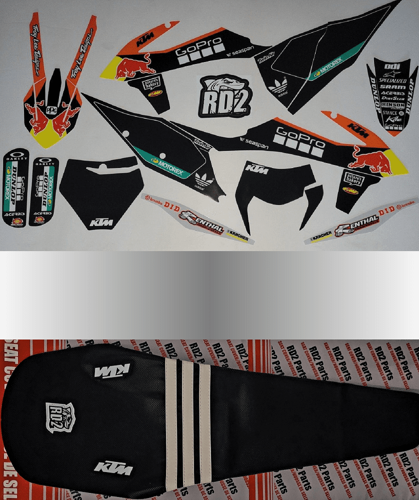 Kit déco + housse de selle KTM SX / SXF ( 2019 à 2022 ) EXC 2020 à 2023 -  
