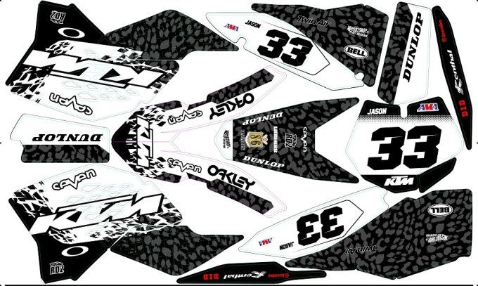 Ktm - sx  -2007 - 2008 - 2009 - 2010 - dekor - kit - deco -graphics  -