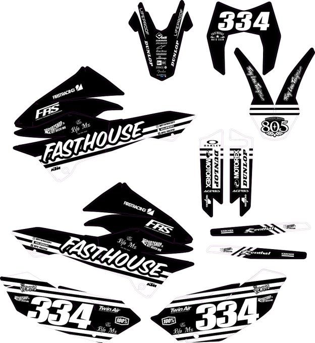 KTM 690 SMCR -2015-2016 Fasthouse - kit deco - graphics -2018 - 2019 - 2020 - 2021 - 2022 - 2023