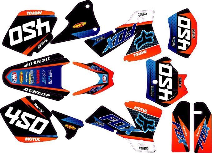 kit deco - graphics - ktm - fox - rd2shop - sx - sxf - exc - 2003 - 2004 - 2005 - 2006 - 2007