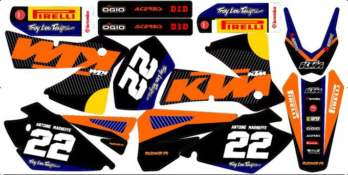 Kit déco Semi-perso KTM  EXC SX SXF( 2003 à 2007 )