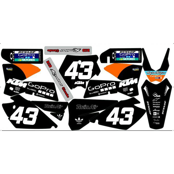 Kit déco perso KTM SX / SXF / EXC 2005 , 2006 , 2007 gopro