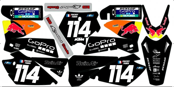 Kit déco Semi-perso KTM SX / SXF / EXC ( 2003 à 2011 ) 2004 , 2005 , 2006 , 2007 , 2008 , 2009 , gop