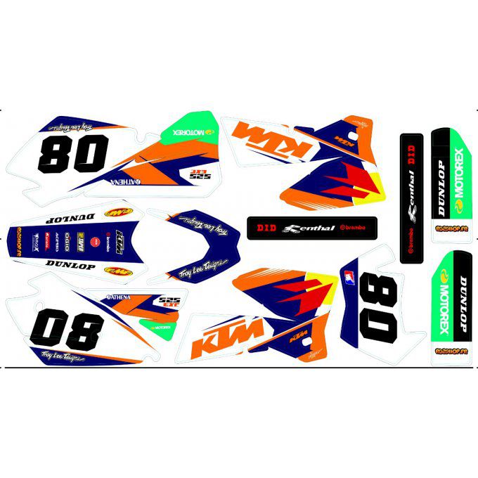 Kit déco Semi-perso KTM  EXC SX SXF( 2003  / 2004/ 2005 /2006 / 2007 )