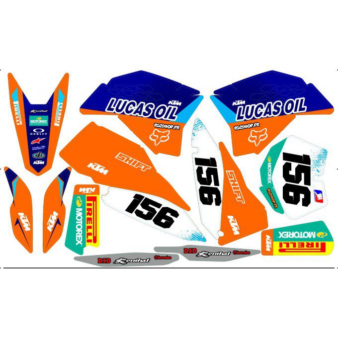 Kit déco Semi-perso KTM SX / SXF / EXC ( 07 à 11 )