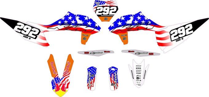 KTM SX 125-150-250  SX-F 250-350-450 - usa - graphics -kit - deco - stickers -