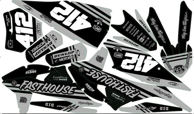 KTM SX 125-150-250  SX-F 250-350-450 2019-2020 - 2021 - 2022 - kit deco - graphics - gris nardo -rd2