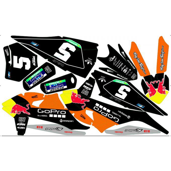 Kit déco Semi-perso KTM SX /  SXF  ( 2019 ,2020  , 2021 , 2022) 125 / 25 / 350 / 450