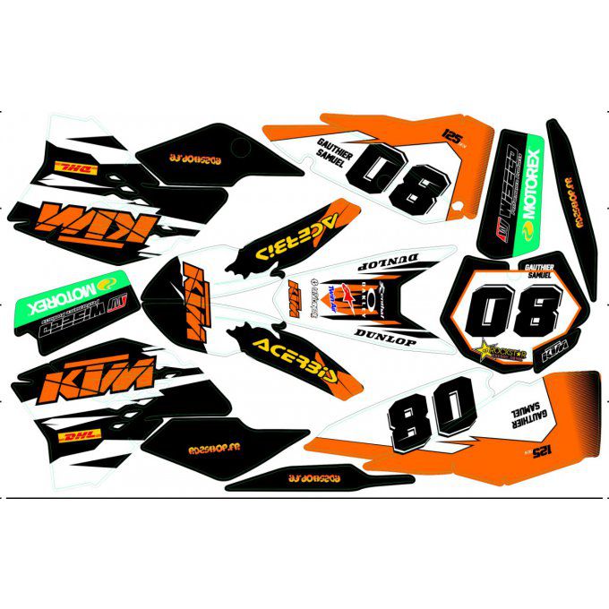 Kit déco Semi-perso KTM SX / SXF / EXC ( 07 à 11 )