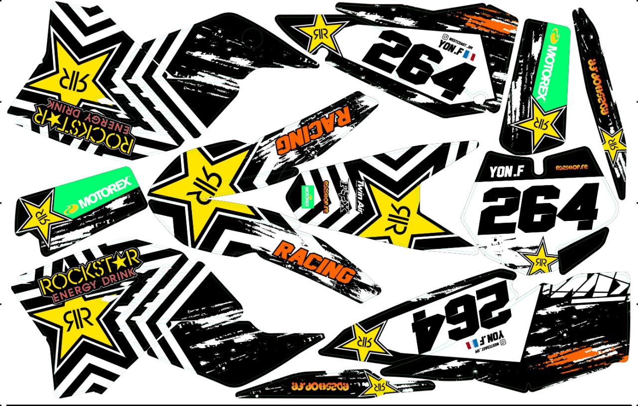 Kit déco Semi-perso KTM SX / SXF / EXC ( 07 à 11 )