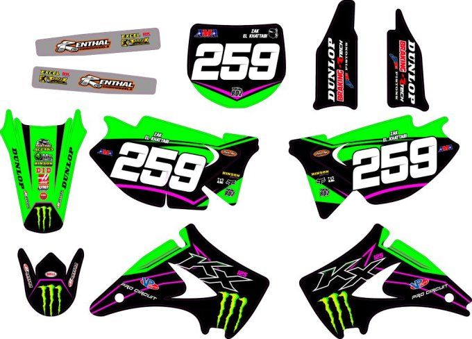 KX 125 250 kit deco monster - kit deco kx 125 rd2 - kit deco bud kx 125 -