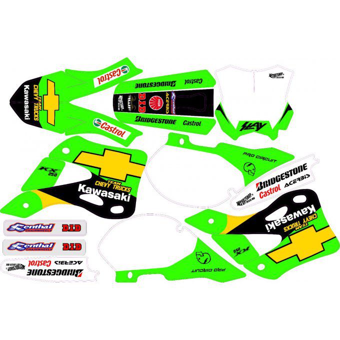 Kit déco Semi-perso Kawasaki KX 125/ 250 ( 99-12 )