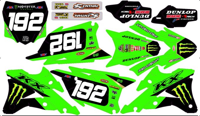 Kit déco Semi-perso Kawasaki KX 85 - rd2shop - monster 