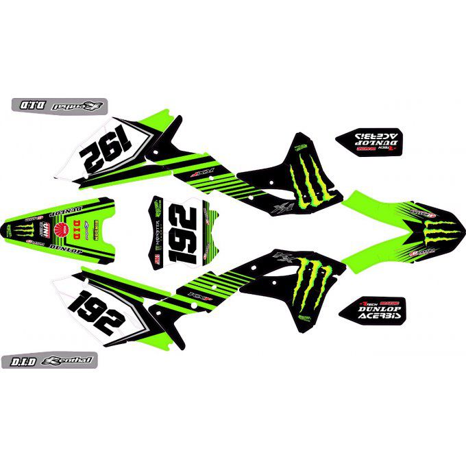 Kit déco TOMAC Kawasaki KXF 450  ( 2009 / 2020 / 2021 / 2022/ 2023/ 2024 )