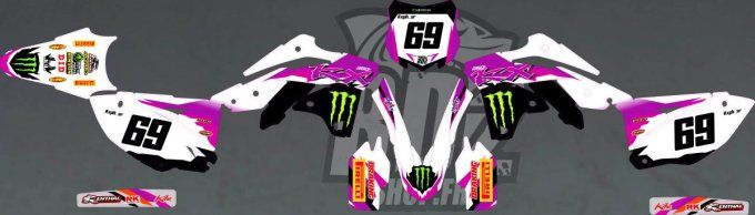 KXF 250 - kit deco- rose - 2013 - 2014 - 2015 -2016 - kawasaki - kxf 450 -