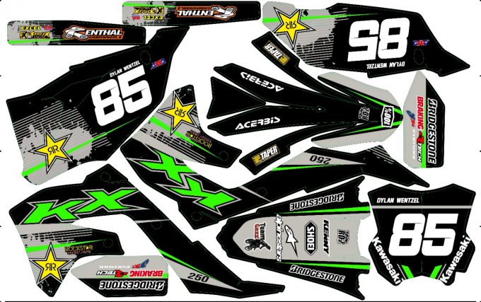 Kit déco  Kawasaki KXF  250 / 450  ( 2006 à 2024 ) - rockstar rd2shop