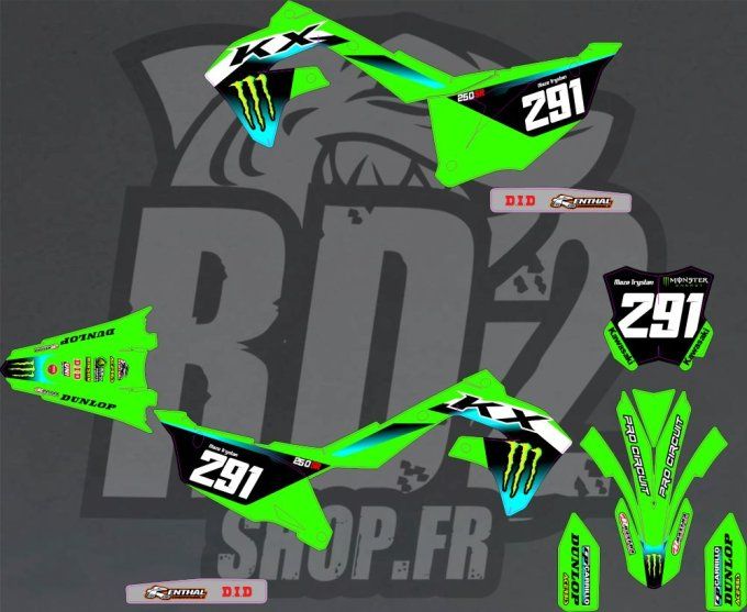 KXF 450 - kxf 250 - 2022 - 2021 - 2020 - 2019- kit deco - monster - usa - supercross -