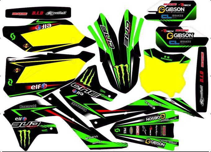 kit deco - graphics - bud - monster _ rd2shop - kxf - kawasaki - 2021 - 2022