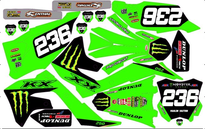 kit deco - monster - kxf - 250 - 450 - 2020 - 2021 - 2022 - 2023