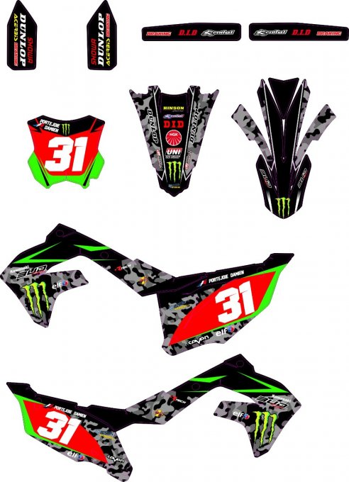 Kit déco  Kawasaki KXF  250 / 450  ( 2006 à 2021 )