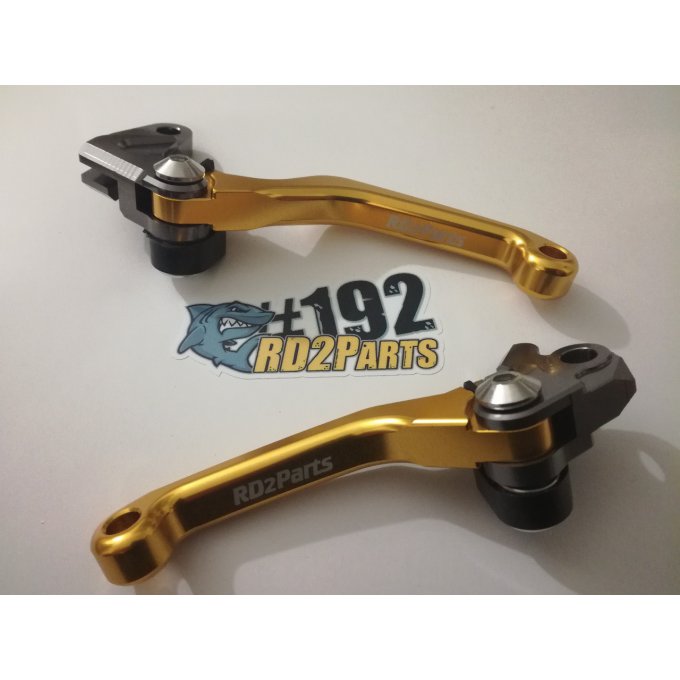 Paire de leviers retournable RD2Parts pour motocross SUZUKI RM 85 / 125 / 250 ( frein et embrayage )