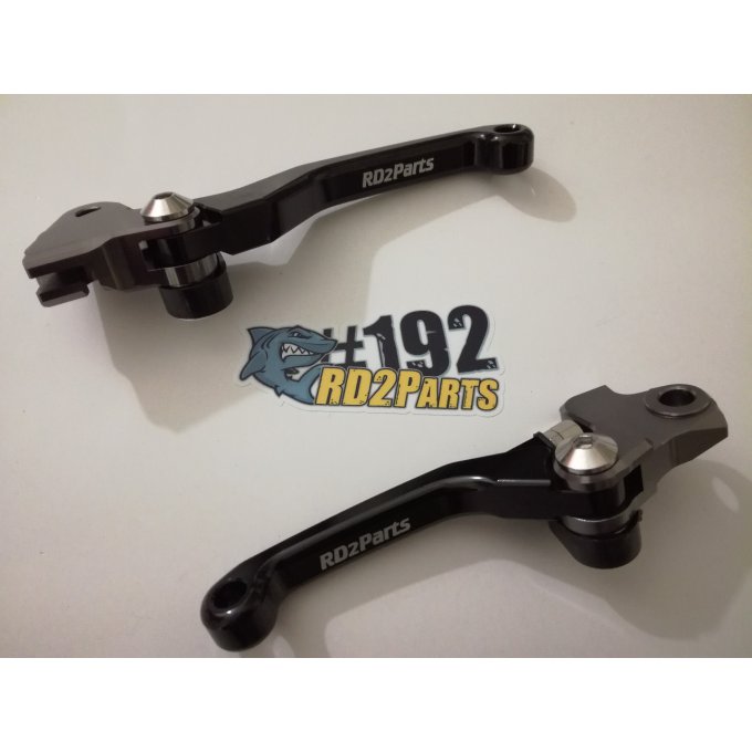 Paire de leviers frein et embrayage retournable RD2Parts pour motocross YAMAHA : YZ 125 / 250