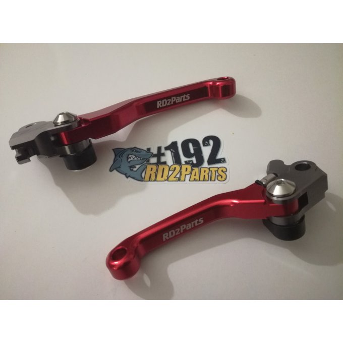 Paire de leviers retournable RD2Parts pour motocross HONDA :   - CRF250R  /  CRF450R / 2007 / 2008 /