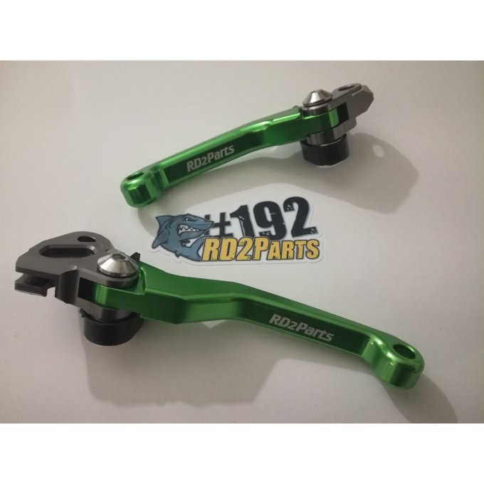 Paire de leviers retournable RD2Parts pour motocross kawasaki : kxf 250 / 450  ( frein et embrayage 